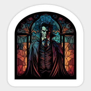 Dracula Stained Glass w/Background Sticker